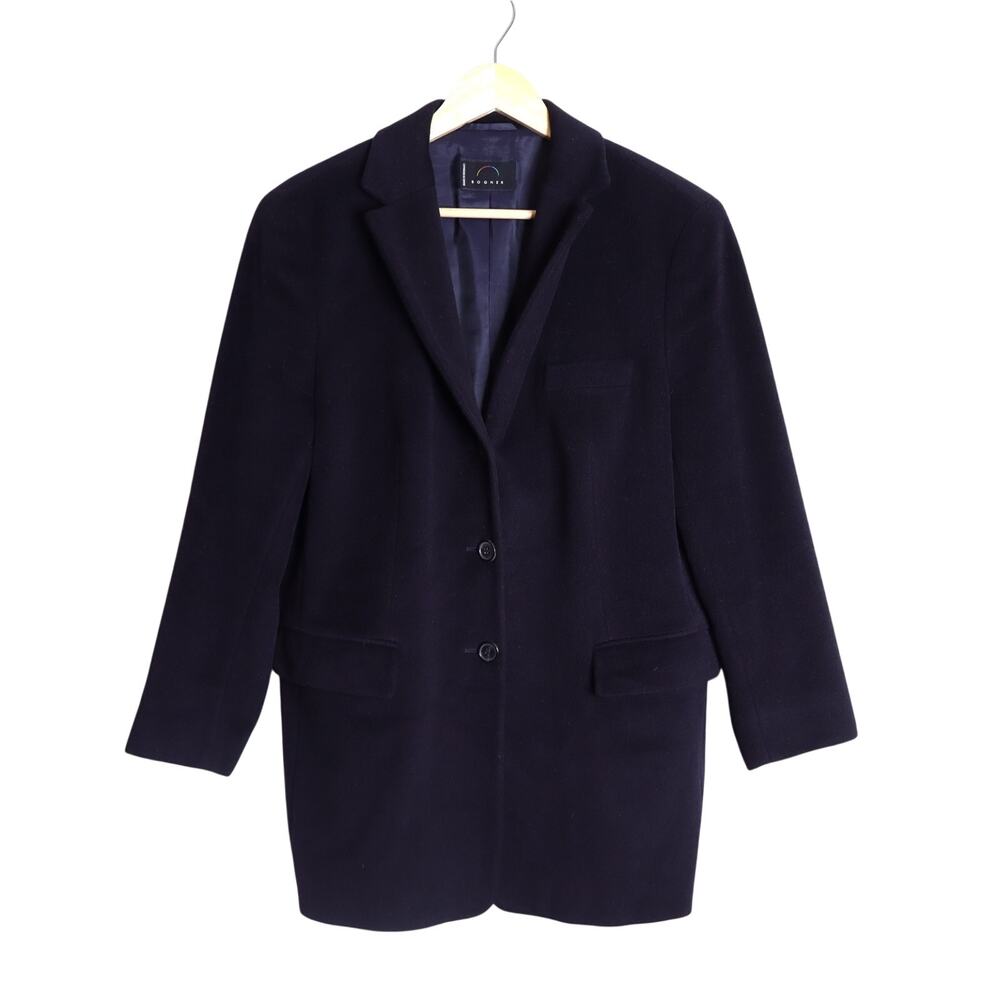 BOGNER Wool Blend Blazer Jacket Black Single Breasted Long Sleeve Women's 14
